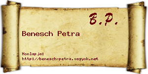 Benesch Petra névjegykártya