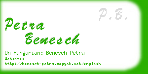 petra benesch business card